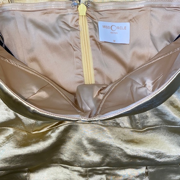 Miss Circle Gold Satin Jumpsuit - Picture 5 of 7